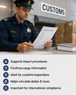 Agentes de aduanas revisando documentos Bill of Lading en una terminal internacional de carga