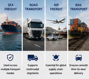 Operaciones de transporte marítimo, por carretera, aéreo y ferroviario utilizando documentos Bill of Lading