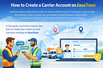 Transportistas profesionales utilizan ExusTrans para recibir solicitudes de transporte, gestionar la flota y comunicarse con clientes en toda Europa.