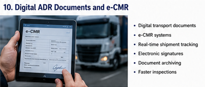 Documentos de transporte ADR digitales y sistemas logísticos e-CMR en Europa
