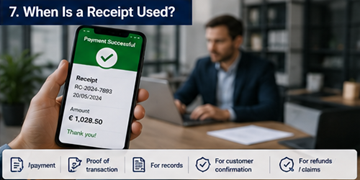 Recibo de pago digital mostrado en un smartphone tras un pago logístico realizado correctamente