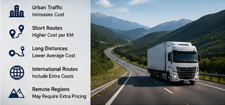 Precios del transporte de mercancías a larga distancia y rutas logísticas europeas