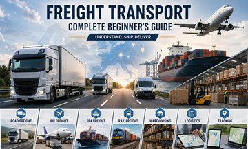 Transporte moderno de mercancías en Europa con camiones, contenedores, almacenes y operaciones logísticas en toda Europa