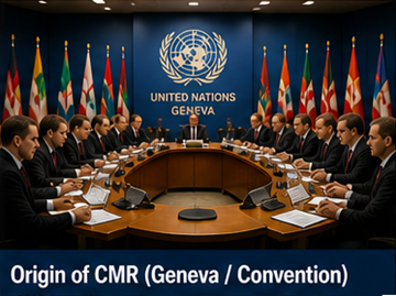 Acuerdo de convenio internacional de transporte en Ginebra que representa el origen del Convenio CMR para el transporte de mercancías por carretera