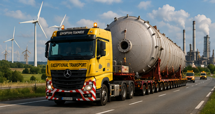 Transporte sobredimensionado que apoya la industria europea y los proyectos de infraestructura
