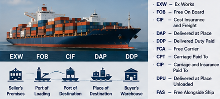 Operaciones de envío internacional y acuerdos comerciales Incoterms para el transporte de carga