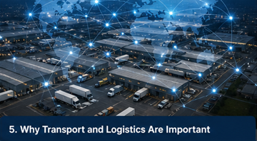 Red logística global que muestra conexiones de transporte por Europa en la cadena de suministro