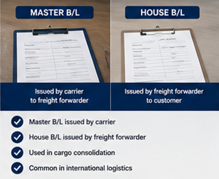 Comparación entre Master Bill of Lading y House Bill of Lading en el transporte gestionado por transitarios