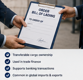 Financiación del comercio internacional y documento Order Bill of Lading en el envío de carga