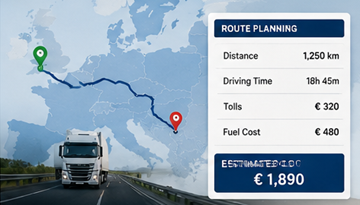 Planificación de rutas de camión en Europa y cálculo de distancias para tarificación del transporte de mercancías