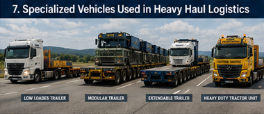 Semirremolques góndola, semirremolques modulares y camiones de cargas pesadas transportando carga sobredimensionada