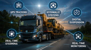 Sistemas digitales y tecnología GPS utilizados en vehículos modernos de transporte pesado