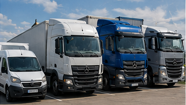 Vehículos de transporte utilizados para el envío de palés, incluidas furgonetas, camiones carrozados, remolques y operaciones de flota logística