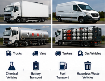 Camiones, furgonetas, cisternas y vehículos de transporte que requieren cumplimiento ADR en Europa