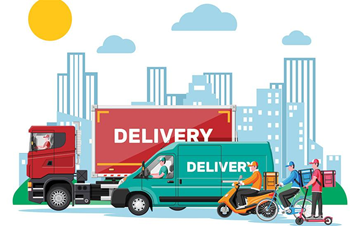 Transporte por carretera utilizado para entregas regionales con furgonetas y camiones en logística urbana